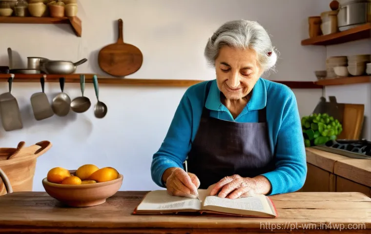 노인을 위한 혁신적인 커뮤니케이션 도구 - **Prompt:** A heartwarming scene featuring an elderly Portuguese grandmother, with kind eyes and a w...