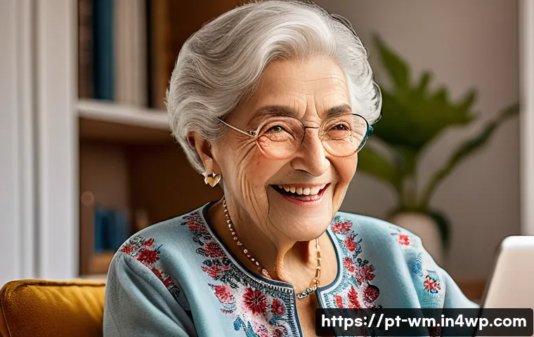 실버테크의 글로벌 시장 동향과 전망 - **Image Prompt: Joyful Virtual Family Gathering**
An elegant, happy elderly Portuguese grandmoth...